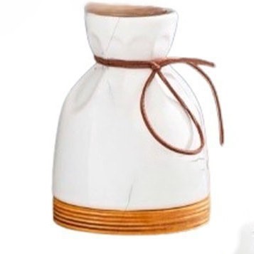 گلدان سرامیکی پایه چوبی